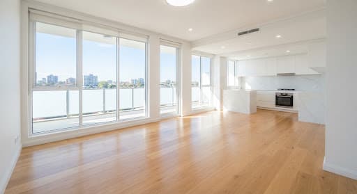 Immaculate, empty rental apartment ready for final lease inspection